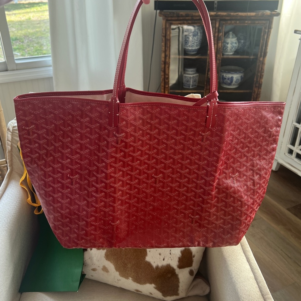 Goyard Large Tote Red Designer Tote Bag